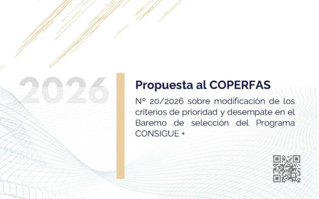 Propuesta UMT 20 2026 sobre modificación de los criterios de prioridad y desempate en el baremo de selección del Programa Consigue +