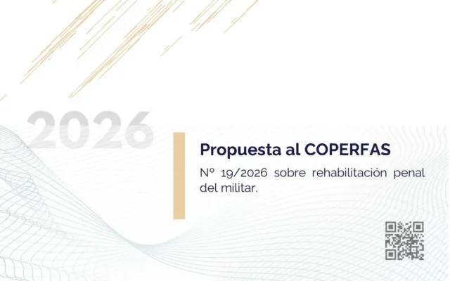 Propuesta UMT 19 2026 sobre rehabilitación penal del militar