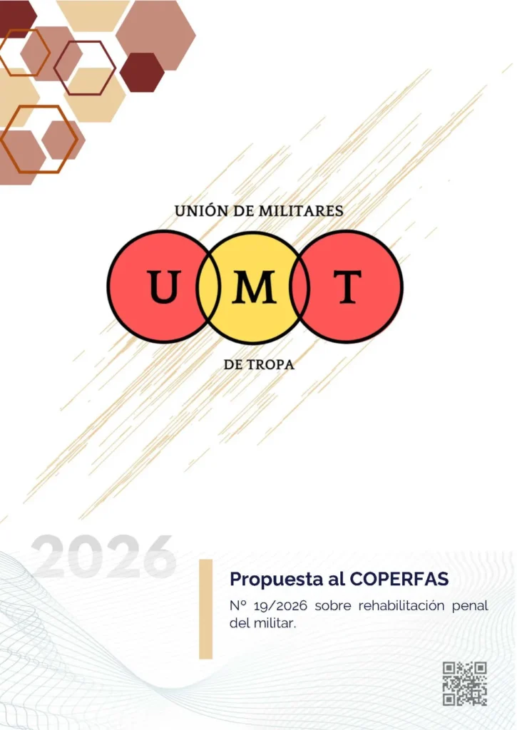 Propuesta UMT 19 2026 sobre rehabilitación penal del militar