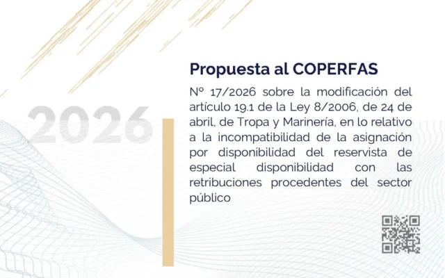 Propuesta UMT 17 2026 sobre la modificación del artículo 19.1 de la Ley 8/96 sobre la incompatibilidad del la asignación del RED con retribuciones procedentes del sector publico