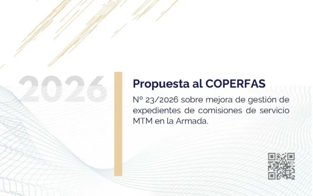 Propuesta UMT 23 2026 sobre mejora de gestión de expedientes de comisiones de servicio MTM en la Armada
