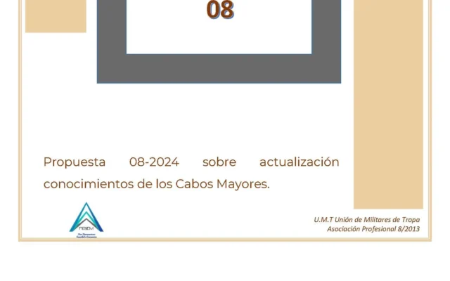 Propuesta 08-2024 sobre actualización conocimientos de los Cabos Mayores.