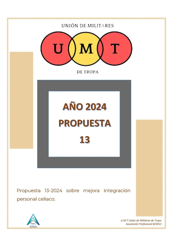 Propuesta 13-2024 sobre mejora integración personal celiaco.