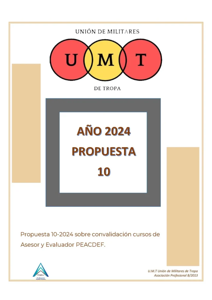 Propuesta 10-2024 sobre convalidación cursos de Asesor y Evaluador PEACDEF.